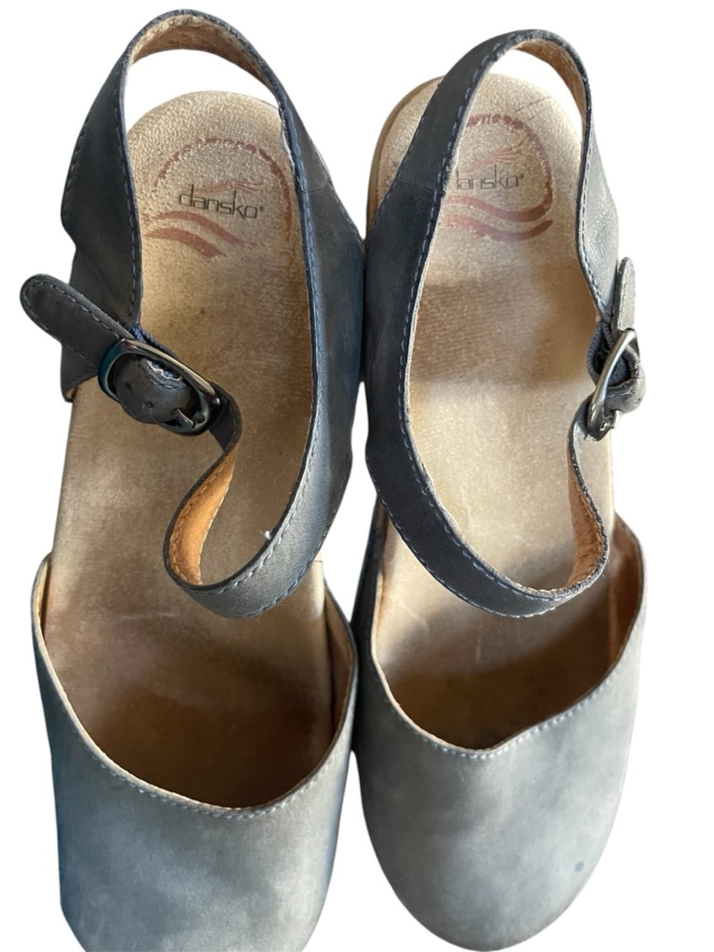 Dansko Sam Mary Jane Clogs Shoes Denim Burnished Nubuck Size 40 EU, 9.5-10 US - Picture 11 of 14